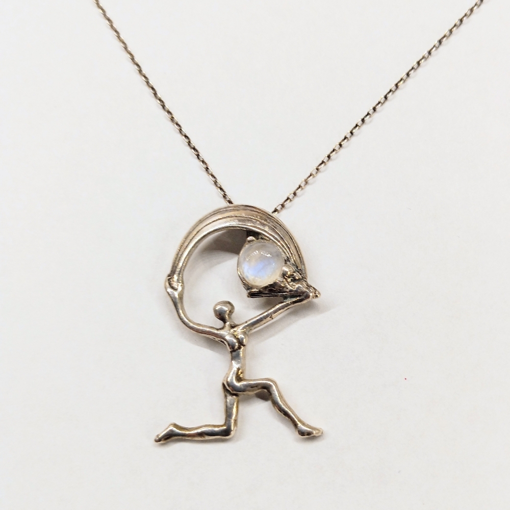 Moonstone Dancer Sterling Silver Necklace - Picture 3 of 5